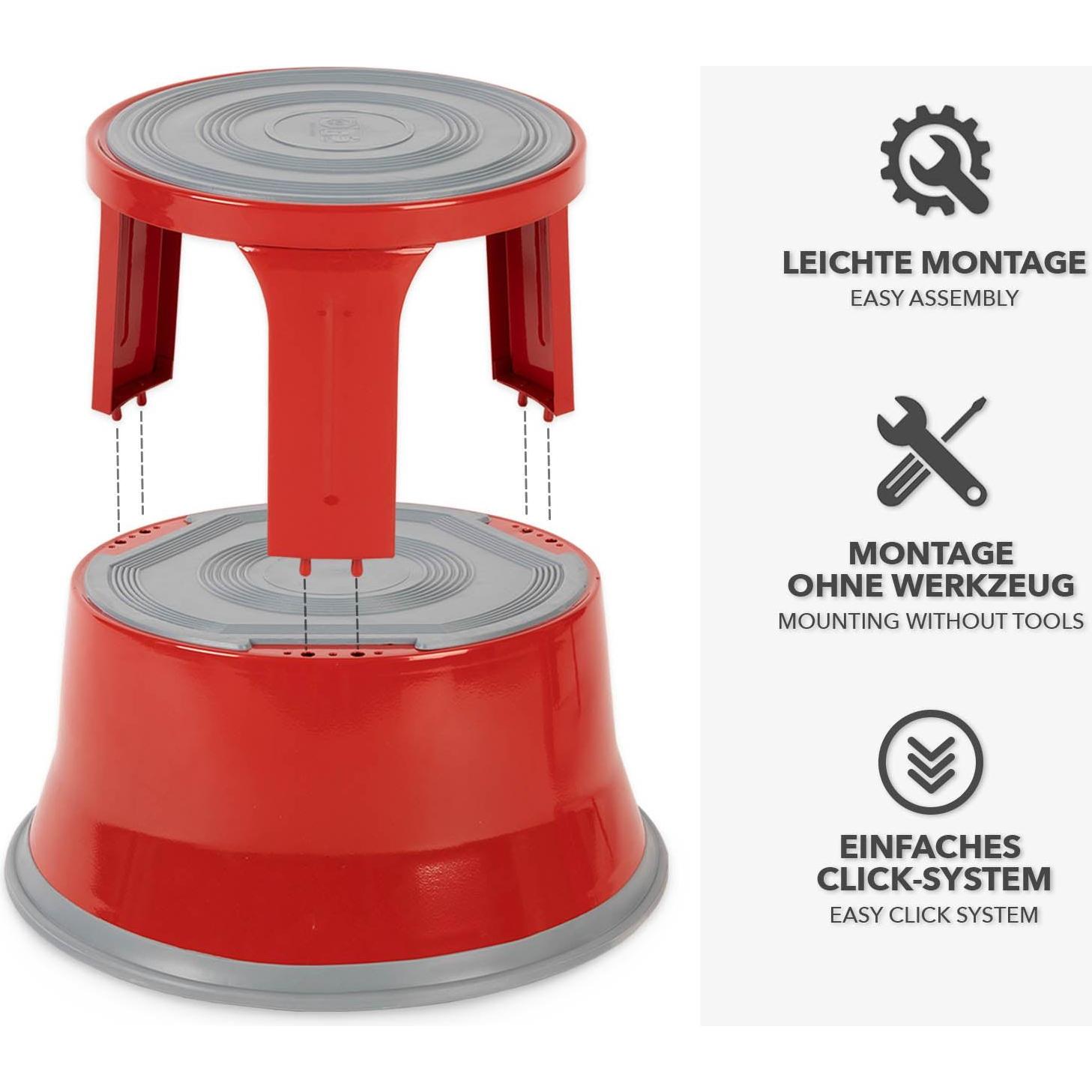 Thumbnail - Casa Pura, Hocker + Pouf, Rollhocker Stahl