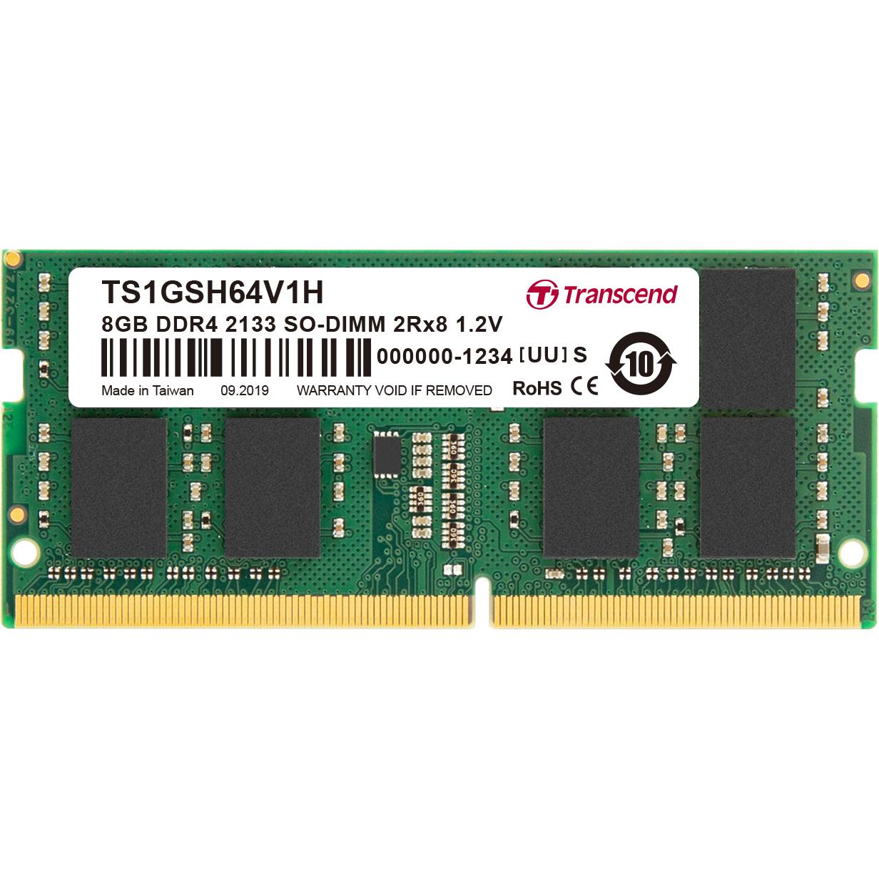 Transcend TS1GSH64V1H (1 x 8GB, 2133 MHz, DDR4-RAM, SO-DIMM), RAM, Grün