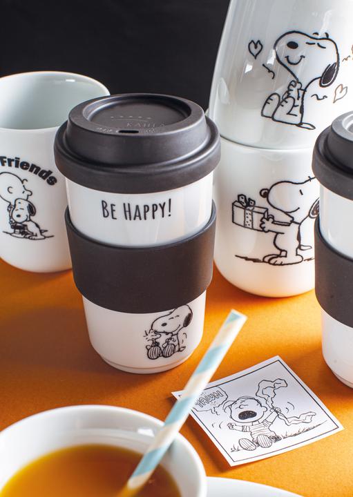 Actual product image Kahla Peanuts Be Happy Becher + Trinkdeckel + Banderole 0,4l (400 ml, 1 x)