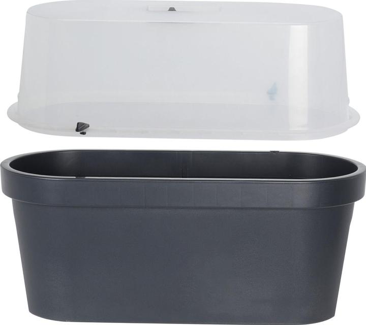 Image du produit Nampook 2er-Set Geländer-Blumentopf mit Gewächshaus-Haube, anthrazit