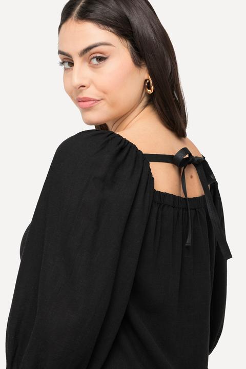 Actual product image Ulla Popken Tie Back 3/4 Sleeve Midi Dress (50, 52)