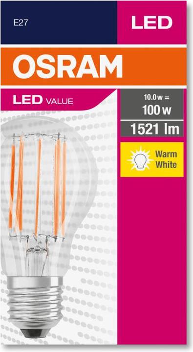 Produktbild Osram LED Filament Lampe (E27, 11 W, 1521 lm, 1 x, D)