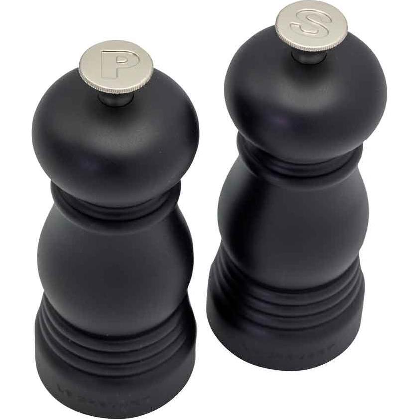 Le Creuset Pfeffer/Salz Set, Pfeffermühle + Salzmühle, Schwarz