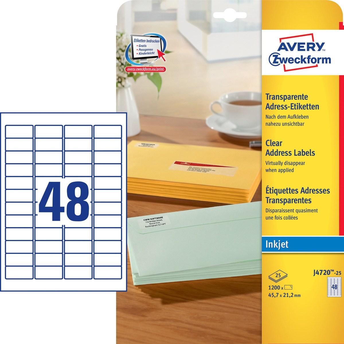 Avery, Etiketten, Adress-Etiketten