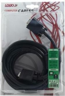 Actual product image Logo Video-Kabel SVGA-Stecker (D-sub) - SVGA-Stecker (D-sub), 5m, geschirmt, schwarz, Blister (5 m)