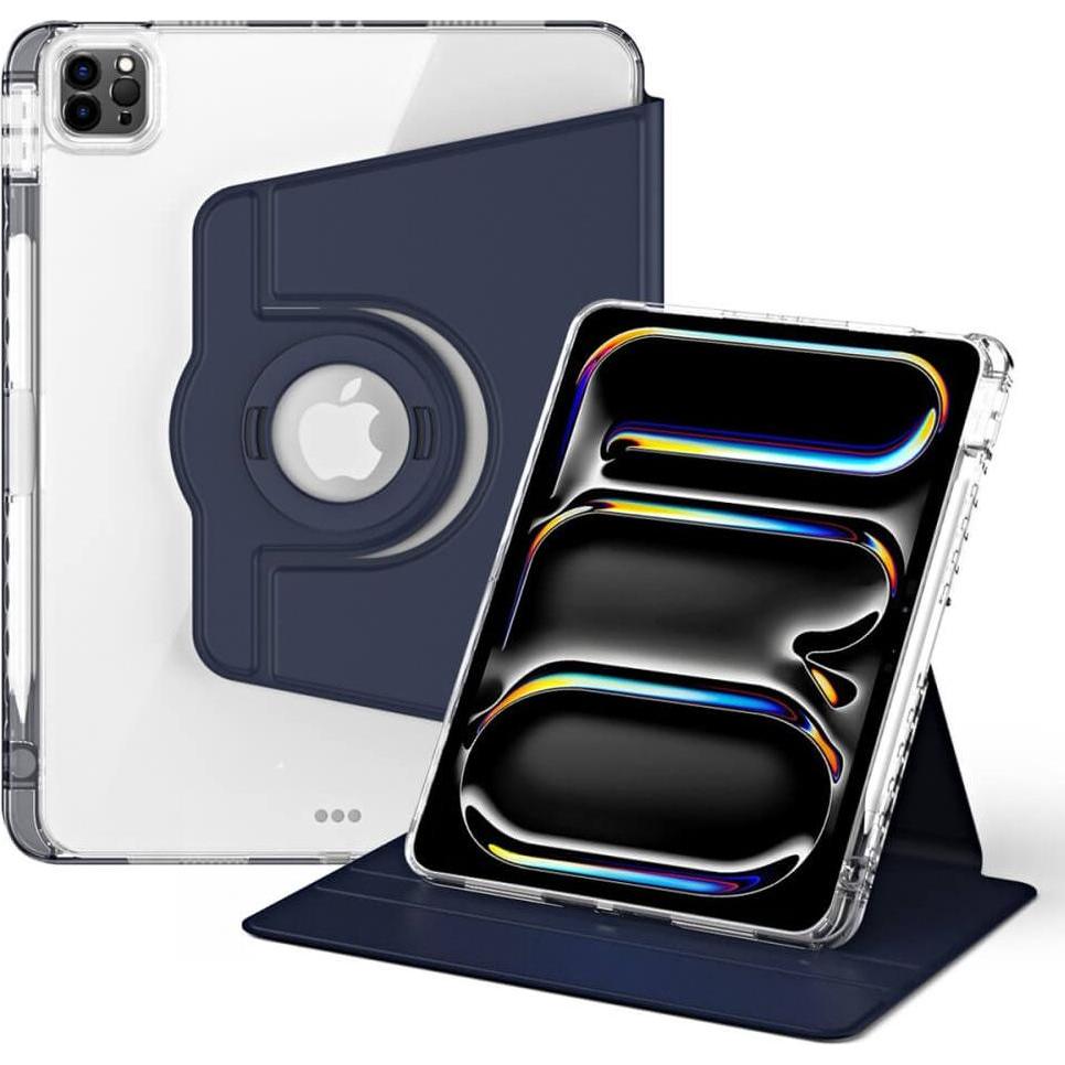 Cover-Discount iPad Air / Pro 11 - Cover girevole 2in1 con retro + coperchio (Apple iPad Air 11 2024), Cover tablet, Blu