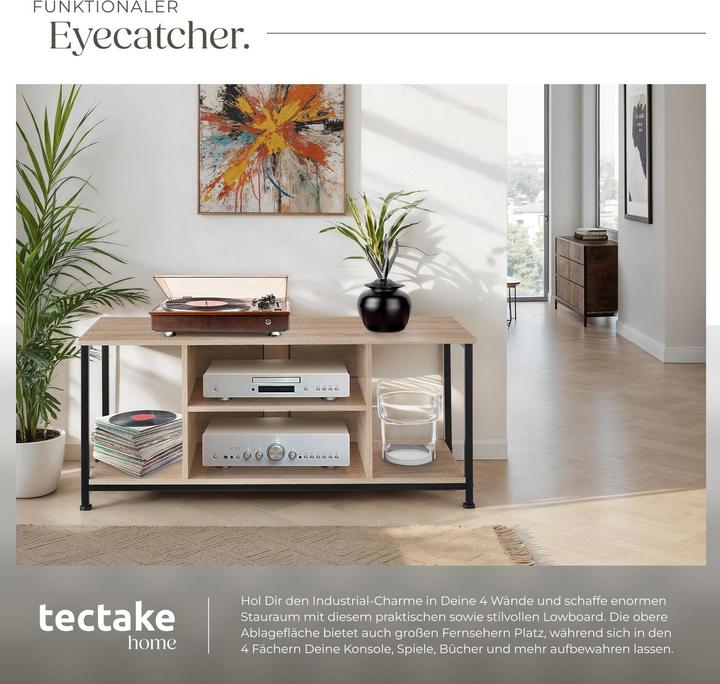 Immagine prodotto tectake Mobile basso industriale da TV (110 x 40 x 50.50 cm)