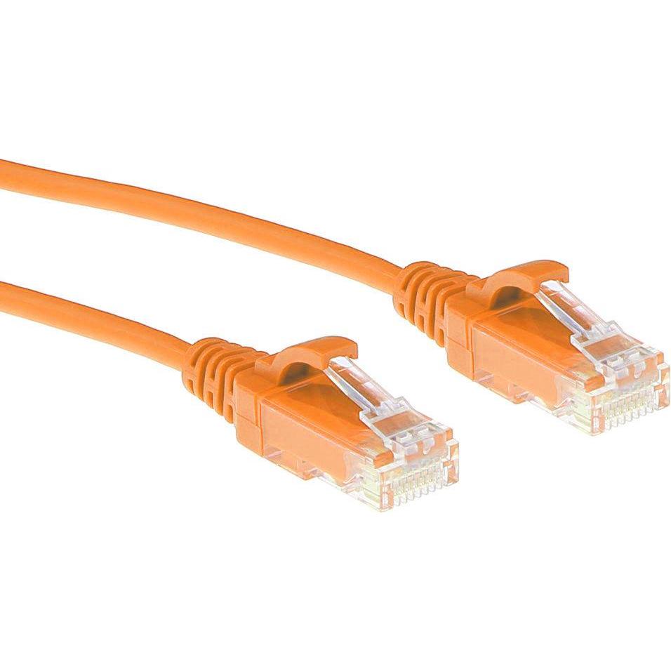 ACT Orange 5 meter LSZH U/UTP CAT6 datacenter slimline patch cable snagless with RJ45 connectors (U/UTP, CAT6, 5 m), Net...