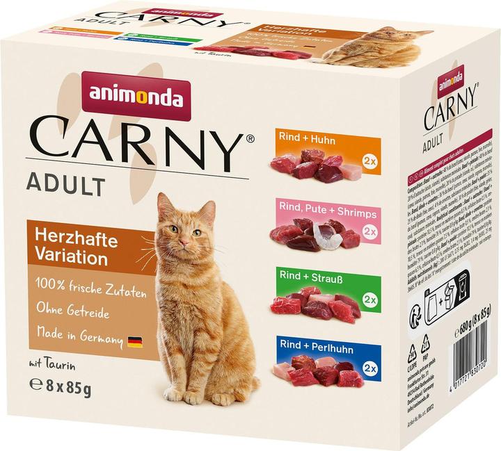 animonda Carny Adult Herzhafte Variante Mixpack 8 x 85 g (Adult, 8 Stk., 680 g)
