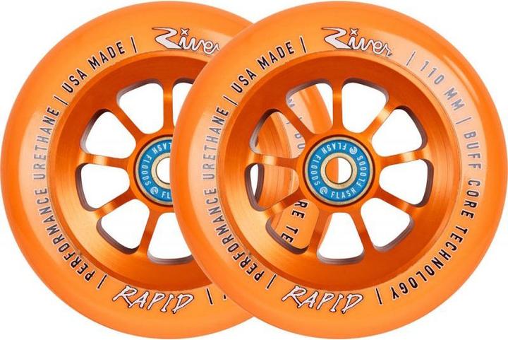 River Wheels River Scooter Wheel 2-Pack Naturals Rapids Complete 110mm Orange 2020