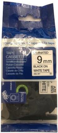 Produktbild Rillstab Beschriftungsband P-Touch TZe 9mm breit (0.90 cm, Schwarz)