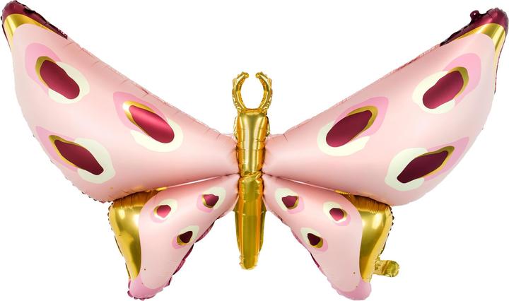 Partydeco Foil Balloon Butterfly 120 x 87 cm, Gold/Pink