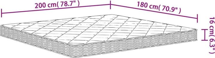 Image du produit vidaXL Jessalin (180 x 200 cm, Noyau de mousse)
