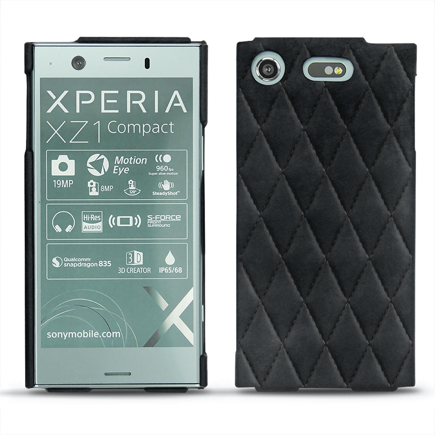 Thumbnail - Noreve Lederschutzhülle (Sony Xperia XZ1 Compact), Smartphone Hülle, Schwarz