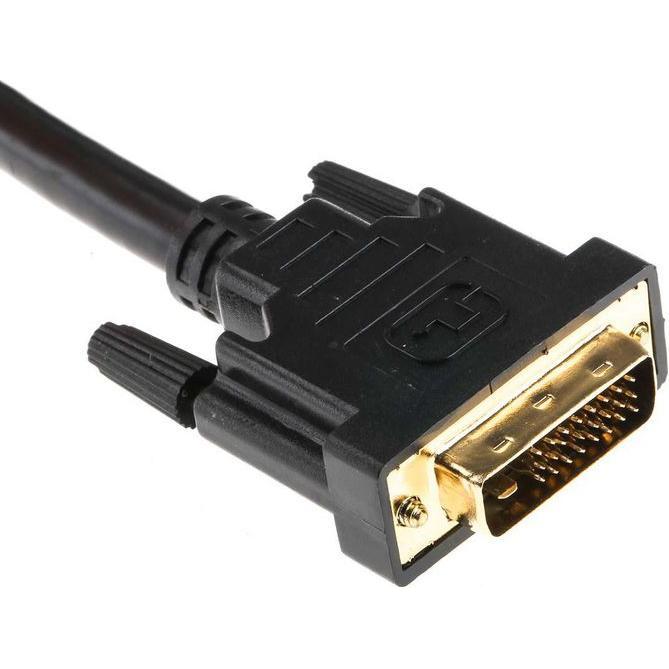 RS PRO Cavo DVI A DVI-D Dual Link - maschio B DVI-D Dual Link - maschio, 5m PVC nero (5 m), Cavo video