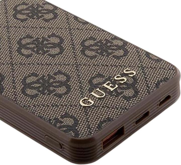 Produktbild Guess Powerbank 15W GUPB5LP4GEGW 5000mAh brązowy/brown 4G Leather Metal Logo (5000 mAh, 15 W)