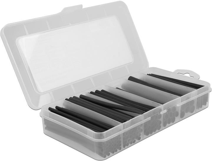 Actual product image Delock Heat shrink tubing 116-piece assortment box, black (116 x)