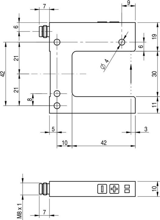Actual product image Micro MD DETECTORS Fork-mounted photoelectric sensor FC6I/0B-0304-1F FC6I/0B-0304-1F 12 - 24 V/DC 1 pc.