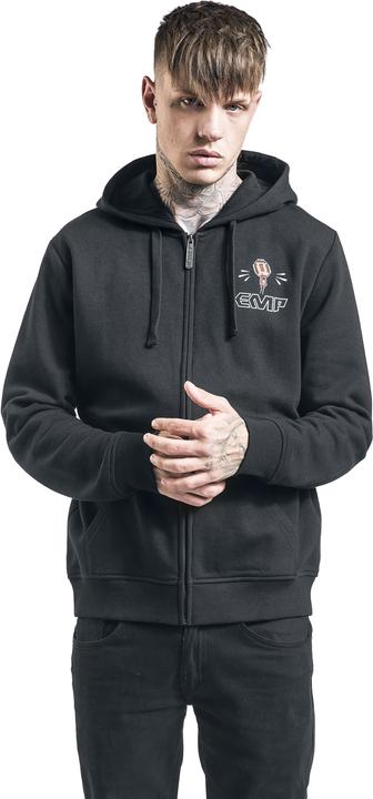 Produktbild EMP Kapuzenjacke mit Rockhand Motiv und Logo (L)