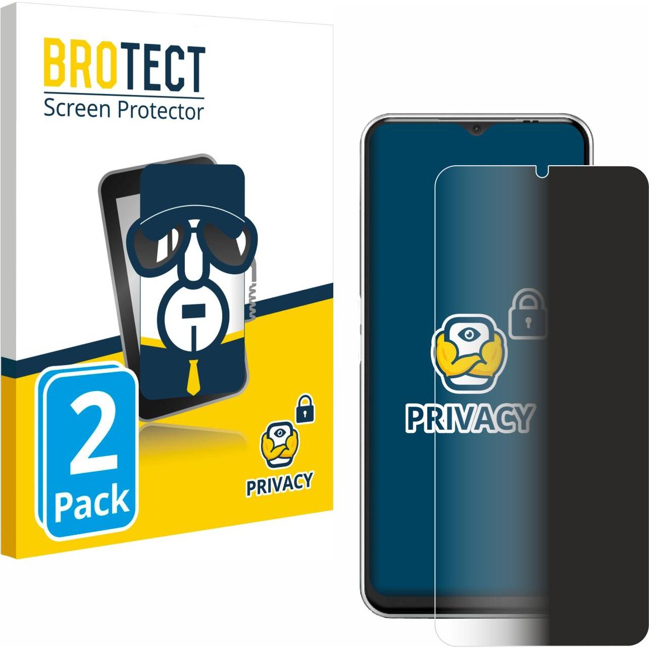 BROTECT Sichtschutzfolie Anti-Spy Privacy Folie Blaulicht-Schutz (2 Stück, Emporia Smart 6), Smartphone Schutzfolie, Bla...