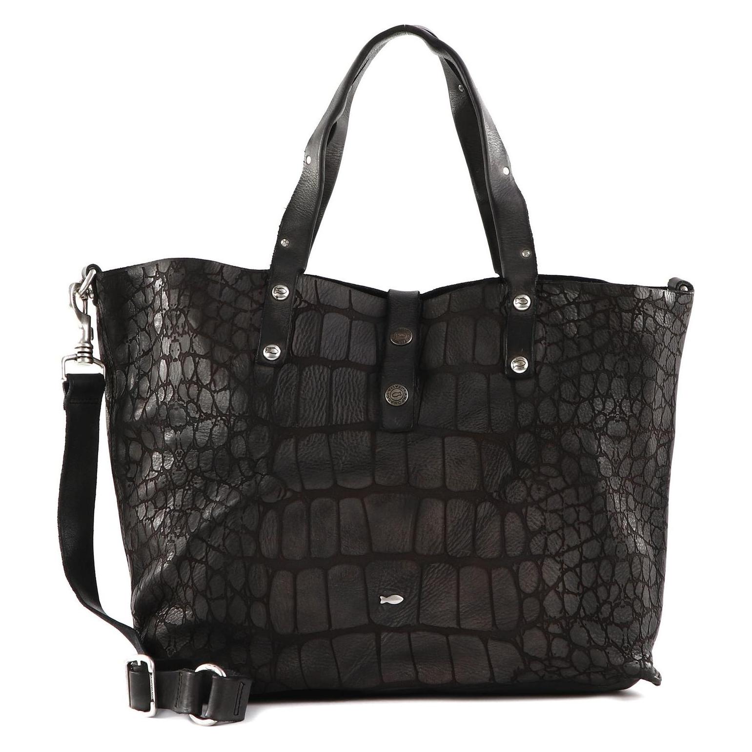Campomaggi, Damen, Tasche, Centaurus Shopping Bag, Schwarz, Grau