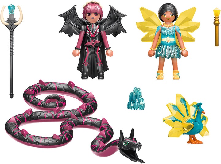 Produktbild Playmobil Crystal Fairy und Bat Fairy mit Seelentieren (70803, Playmobil Ayuma)