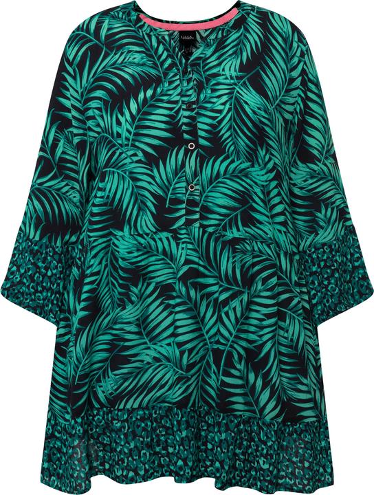 Produktbild Ulla Popken Longbluse, Palmen, A-Linie, Tunika-Ausschnitt, Halbarm (50, 52)