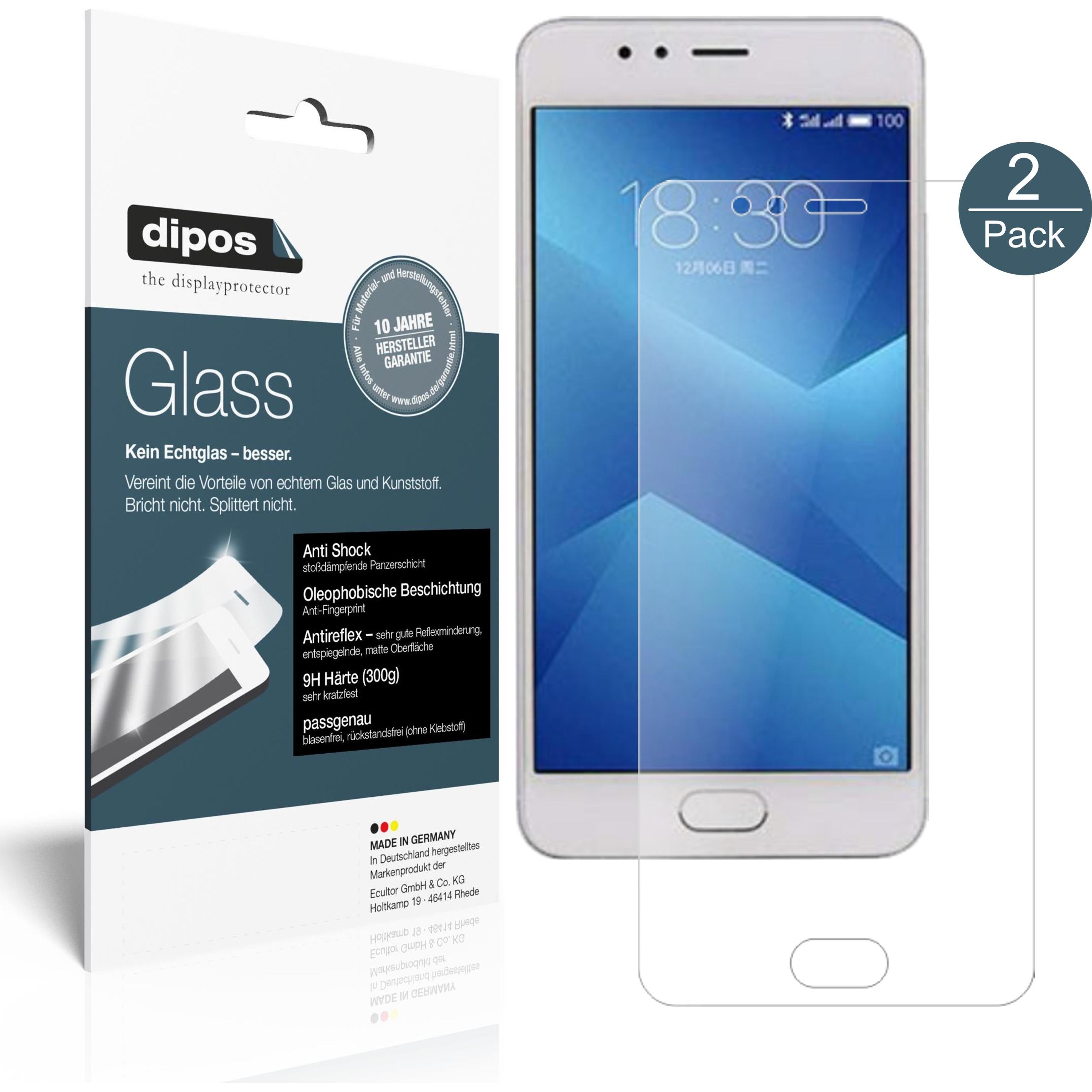 Dipos Displayschutz Anti-Shock (2 Stück, Meizu M5s), Smartphone Schutzfolie, Transparent