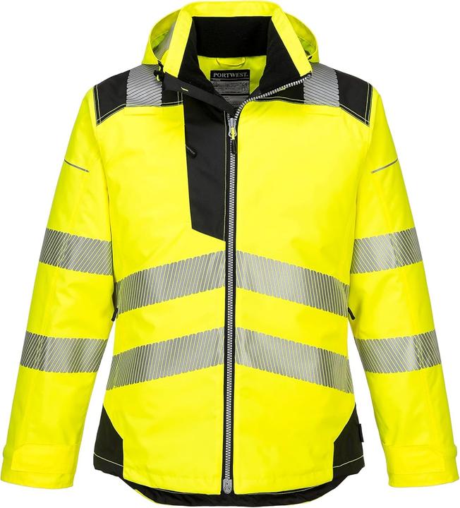 Portwest High visibility rain jacket with hood yellow XXXXL (4XL)
