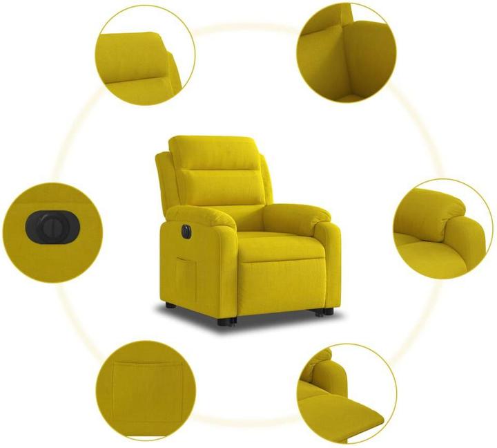 Produktbild vidaXL Relaxsessel mit Aufstehhilfe Elektrisch Fernsehsessel Sessel Gelb Samt