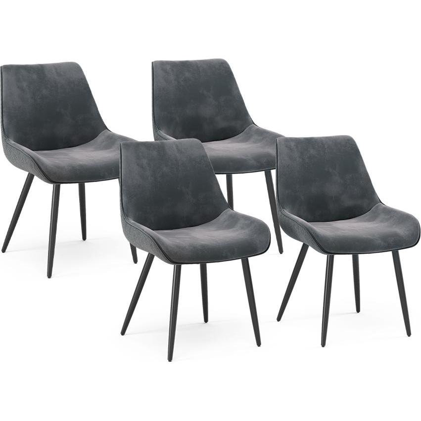 Vicco, Stühle, Esszimmerstuhl Eleganza, Anthrazit, 4er Set