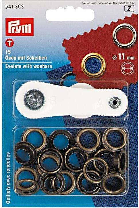 Immagine prodotto Prym Occhielli + dischi, ottone vecchio 11 mm, scheda 15 pezzi.