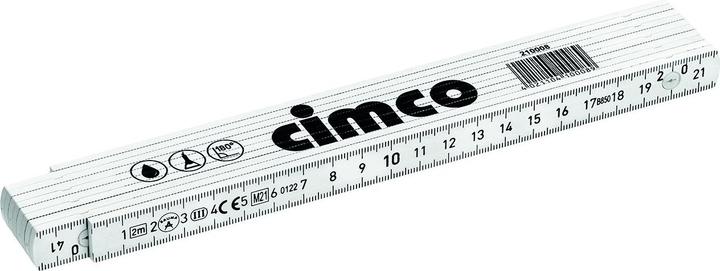 Actual product image Cimco Folding ruler, 10 links, length 2 m, mm adjustment on both sides, plastic (2 m)