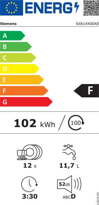 Energie-Label Siemens SX614X00AE