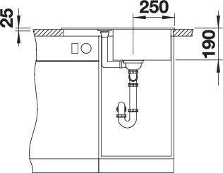 Actual product image Blanco Metra 45 S Compact (Fitted sink with draining board, 68 cm, 50 cm)