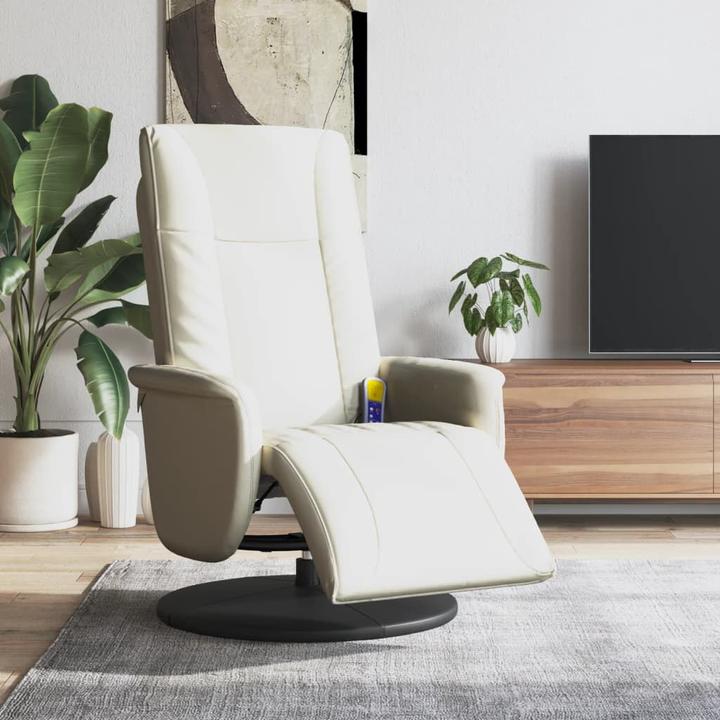Produktbild VidaXL Massagesessel mit Fussteil Creme Kunstleder,Farbe