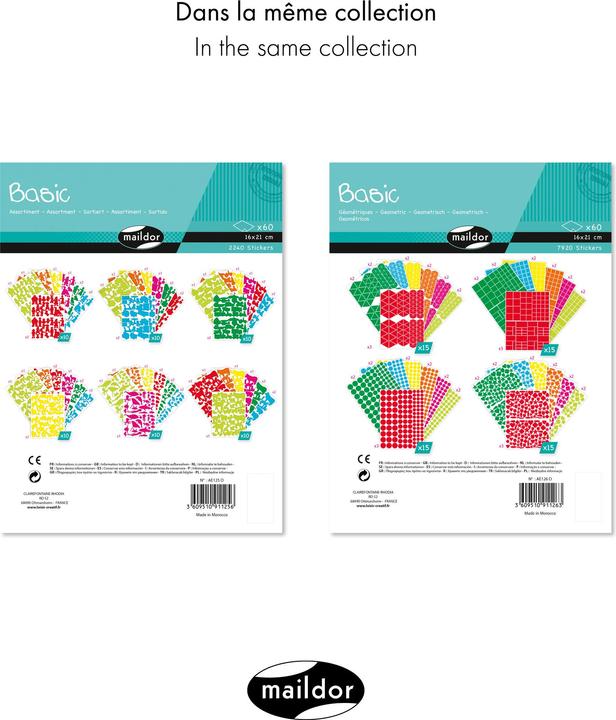 Image du produit My Mandarine Basiques, Sach 60pl 16x21cm, Multiformes géométriques - Assortis