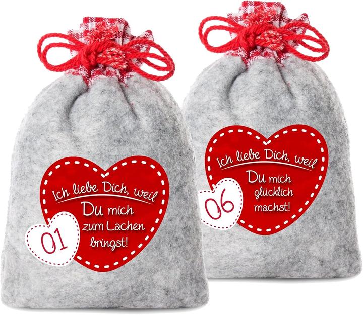 Produktbild Adventino Säckchen-Set mit Liebesbotschaften
