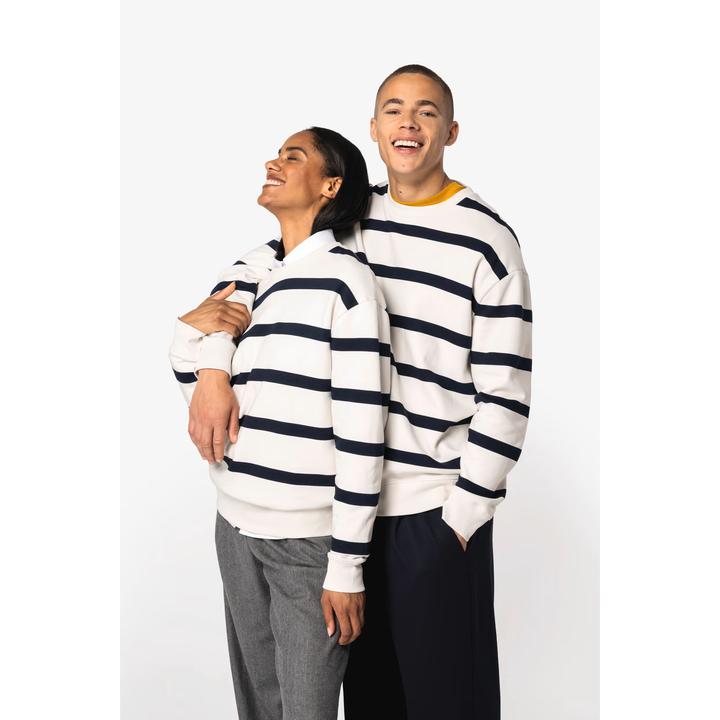 Image du produit Native Spirit Sweatshirt écoresponsable rayures à épaules tombantes (S)