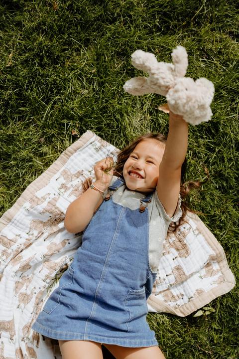 Actual product image little unicorn Cotton Muslin Baby Blanket - Llama Llama (120 x 120 cm)