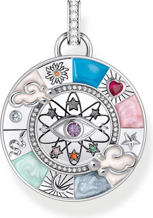 Produktbild Thomas Sabo Kettenanhänger Glücksrad mit kosmischen Symbolen Silber (925er Silber, Emaille)