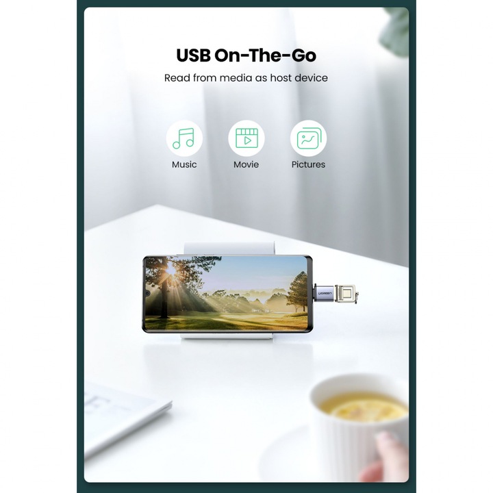 Actual product image Ugreen USB-C 3.1 to USB-A 3.0 Jack Adapter (USB Type C, USB-A)
