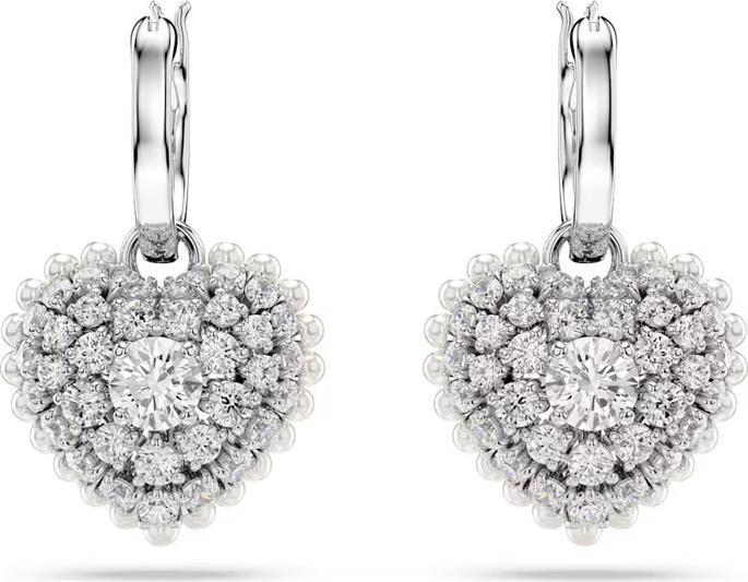 Actual product image Swarovski Hyperbola Drop Earrings Heart White (Swarovski Metal)
