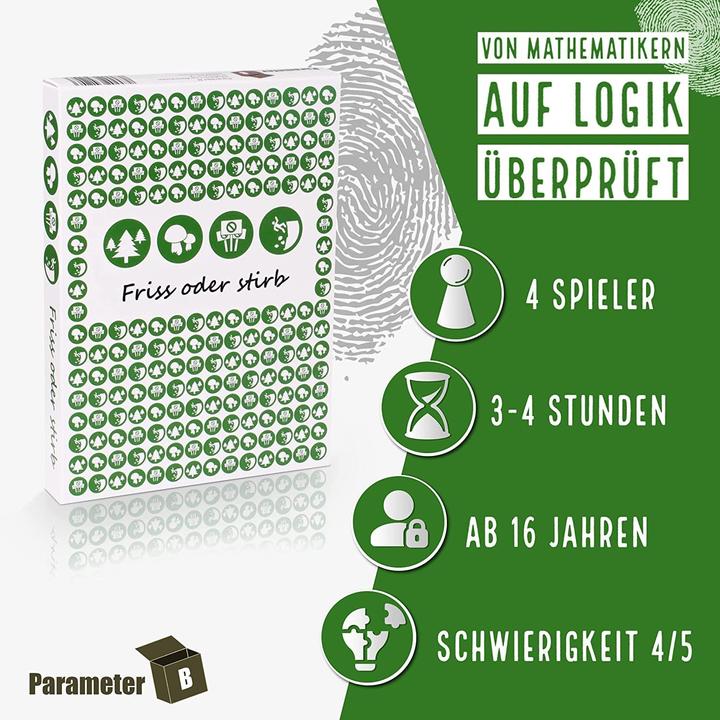 Immagine prodotto Parameter B PARPB005 - Mangia o muori - gioco della cena con delitto, per 4 giocatori, da 16 anni (edizione DE) (Tedesco)