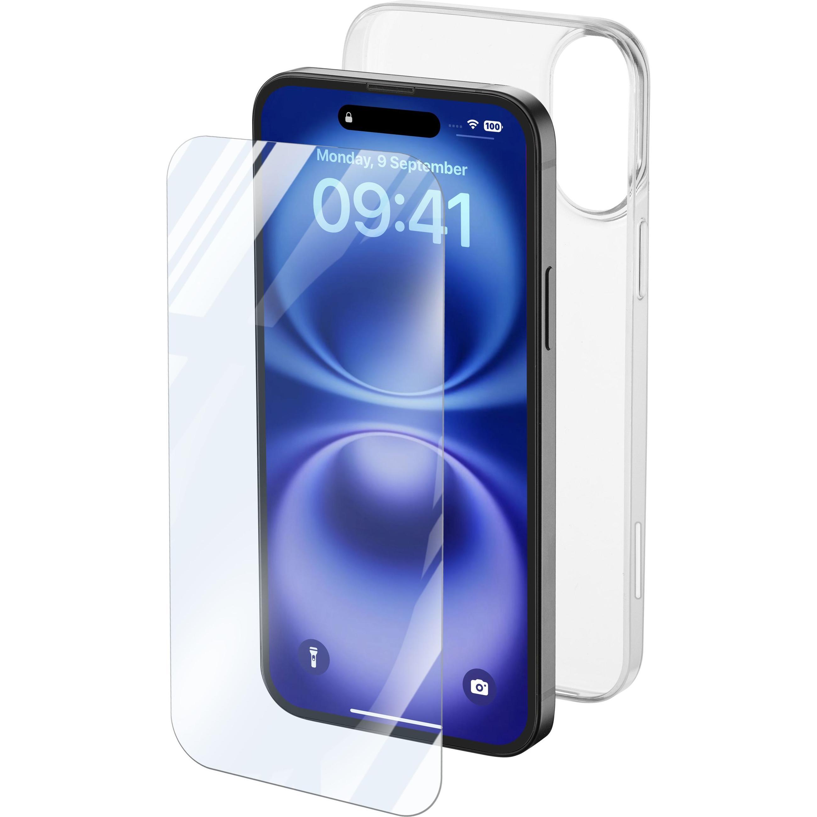 Cellularline Protection Kit für (Apple iPhone 16), Smartphone Hülle, Transparent