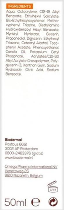 Actual product image Bioderma Biodermal Sunscreen For Sensitive Skin - Spf 30 - 50ml - Sunscreen For The Face (Suntan cream, SPF 30, 50 ml)