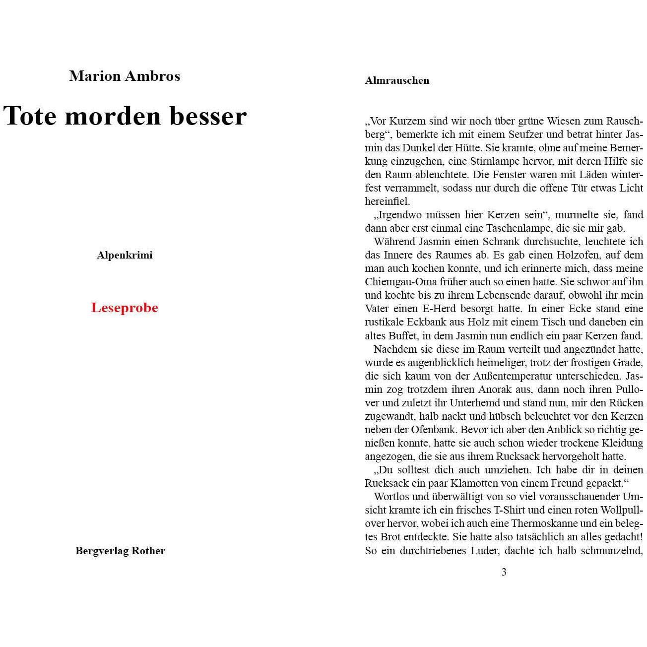 Thumbnail - Tote morden besser, Belletristik von Marion Ambros