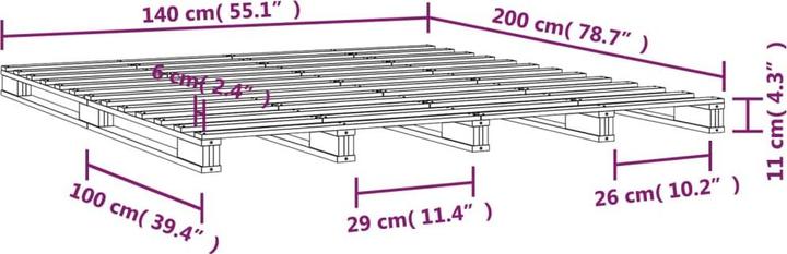 Actual product image vidaXL Palettenbett (140 x 200 cm)
