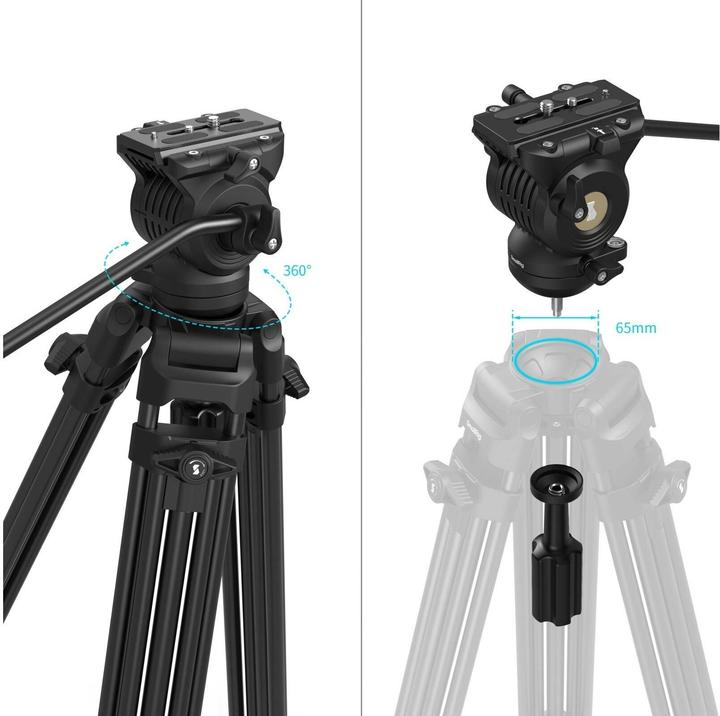 Produktbild SmallRig AD14 Heavy-Duty Aluminum Alloy Tripod, Höhenverstellbar (Kunststoff, Metall)