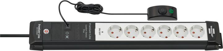 Produktbild Brennenstuhl Premium-Line 6fach sw/ligrau *DE* 3m H05VV-F3G1,5 mit Fussschalter (6 x, 3 m)